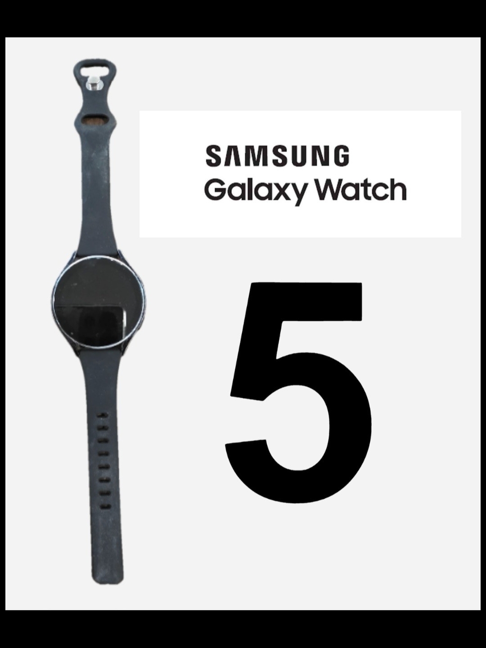 Samsung Galaxy Watch 5 - Matte Black Silicone Band